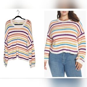 BP Multicolor cream knit sweater.  Cropped. Women's size 4X